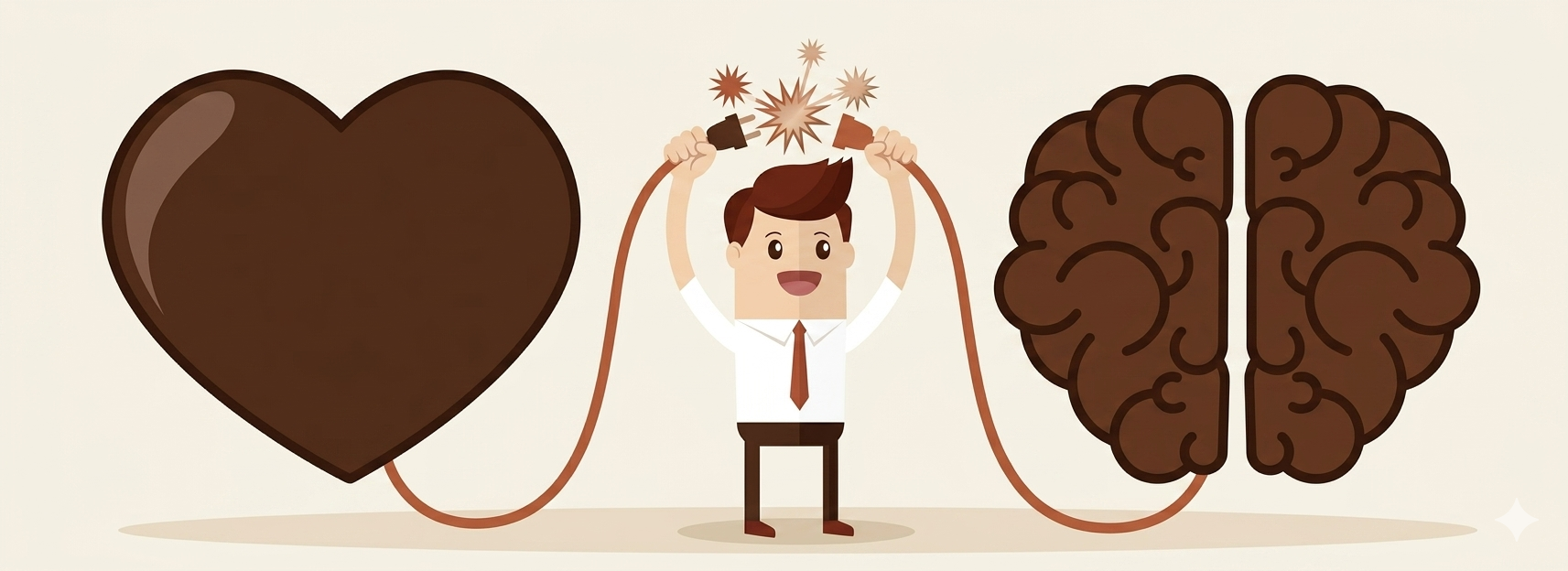 Ilustração representando equilíbrio entre emoções e mente